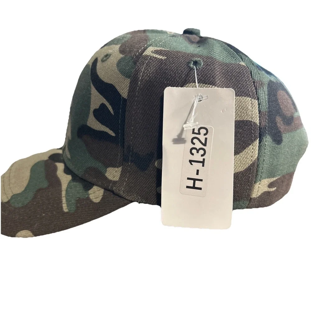 BLANK/NO LOGO CAMO ADJUSTABLE STRAPBACK BASEBALL HAT/CAP, CAMOUFLAGE, OUTDOOR